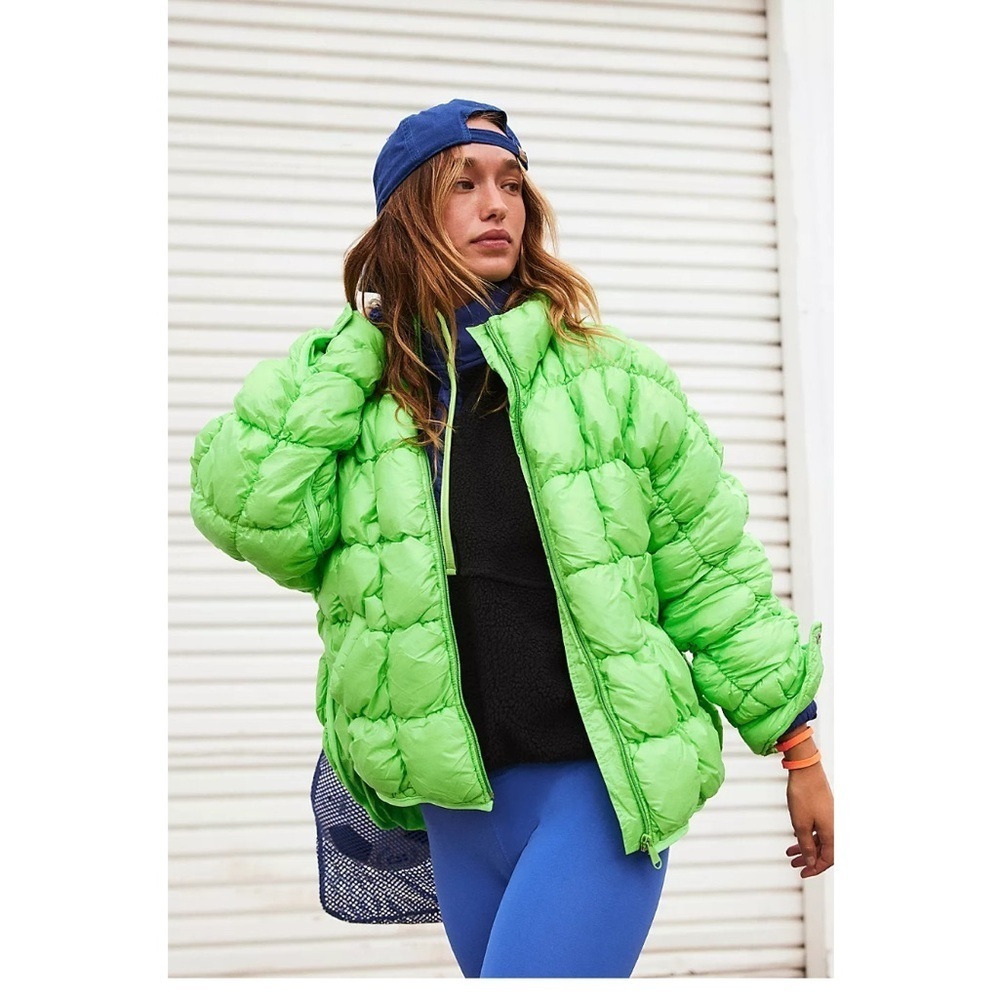 Free People Scrunchy Glossy Packable Puffer Size M NWT